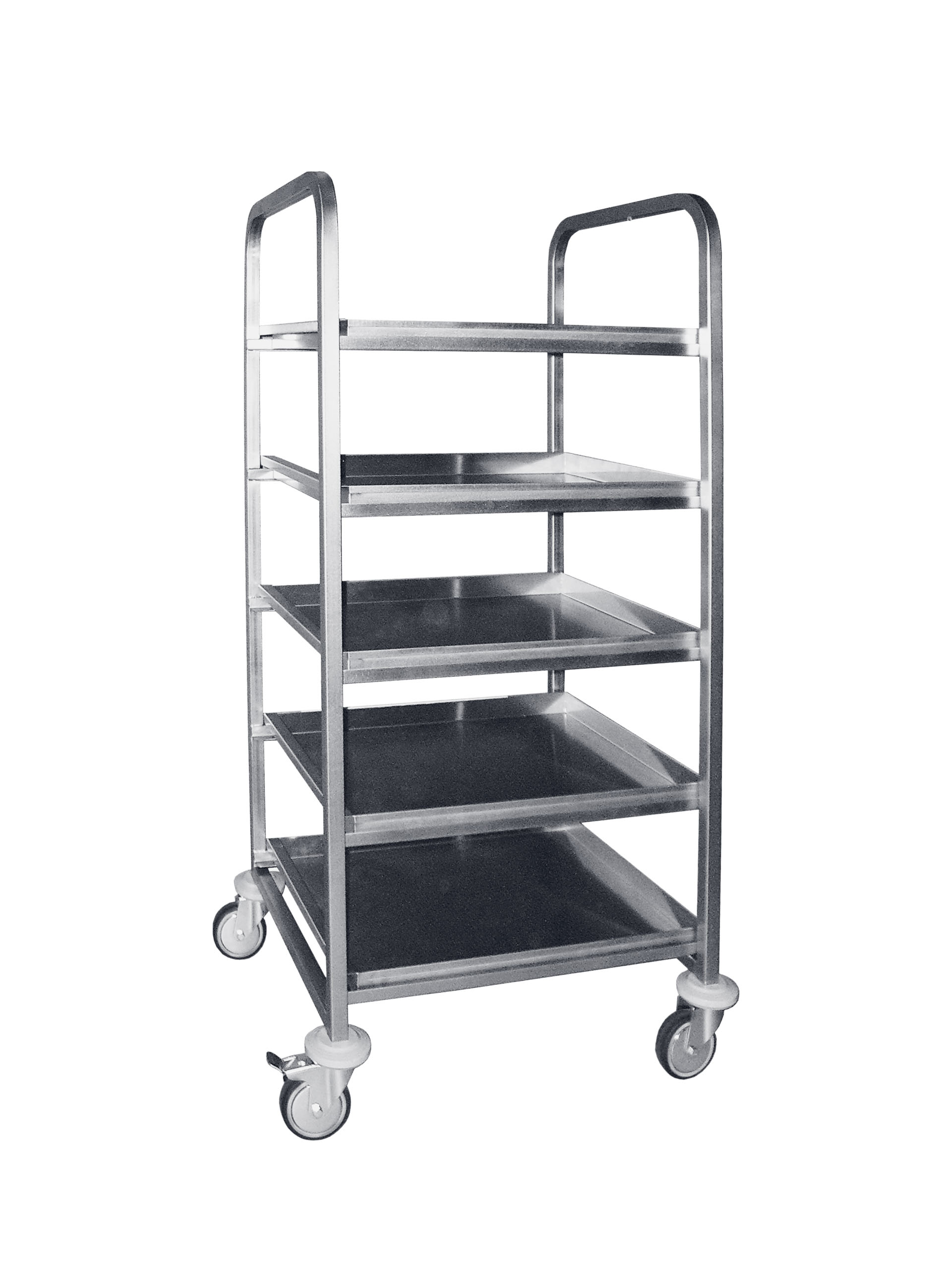 Transport trolley for 5 trays