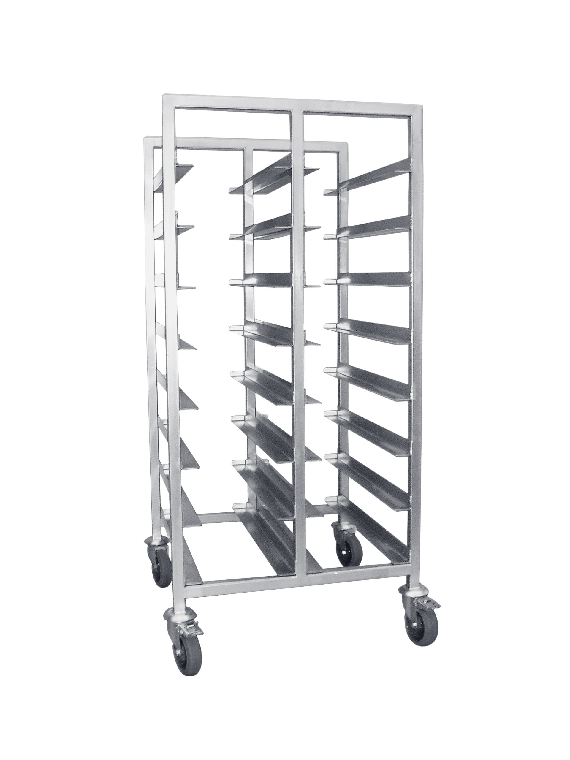 Double tray transport trolley